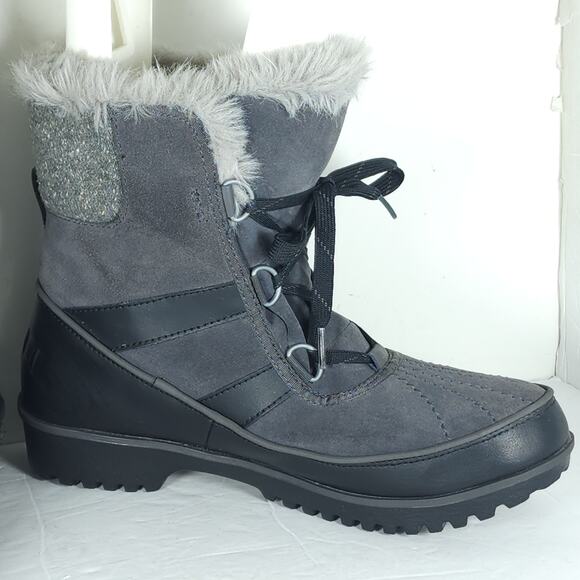 Sorel Women's TIVOLI II US10 Gray Suede Faux Fur Lined Winter Snow Boots - Picture 6 of 16